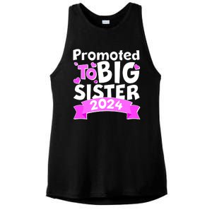 Cute Promoted To Big Sister 2024 Ladies PosiCharge Tri-Blend Wicking Tank