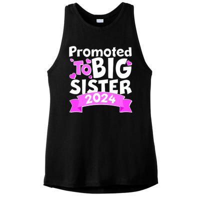 Cute Promoted To Big Sister 2024 Ladies PosiCharge Tri-Blend Wicking Tank