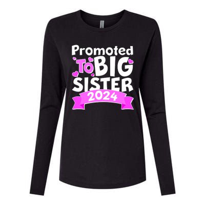 Cute Promoted To Big Sister 2024 Womens Cotton Relaxed Long Sleeve T-Shirt