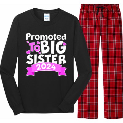 Cute Promoted To Big Sister 2024 Long Sleeve Pajama Set