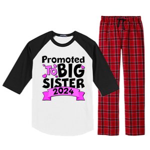 Cute Promoted To Big Sister 2024 Raglan Sleeve Pajama Set