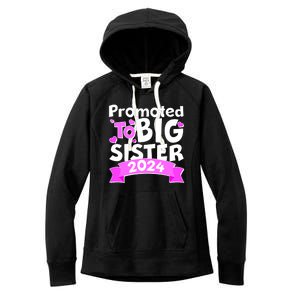 Cute Promoted To Big Sister 2024 Women's Fleece Hoodie