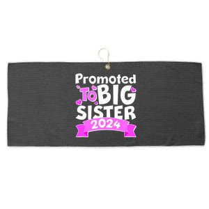 Cute Promoted To Big Sister 2024 Large Microfiber Waffle Golf Towel