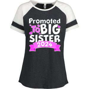 Cute Promoted To Big Sister 2024 Enza Ladies Jersey Colorblock Tee