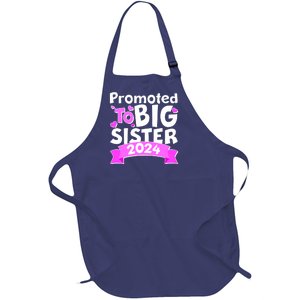 Cute Promoted To Big Sister 2024 Full-Length Apron With Pockets