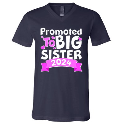 Cute Promoted To Big Sister 2024 V-Neck T-Shirt