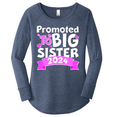 Cute Promoted To Big Sister 2024 Women's Perfect Tri Tunic Long Sleeve Shirt