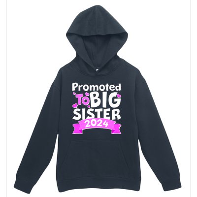 Cute Promoted To Big Sister 2024 Urban Pullover Hoodie