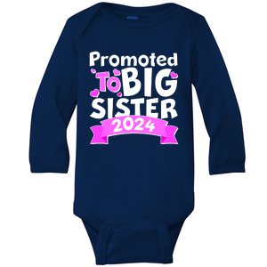 Cute Promoted To Big Sister 2024 Baby Long Sleeve Bodysuit