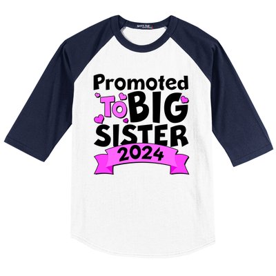 Cute Promoted To Big Sister 2024 Baseball Sleeve Shirt