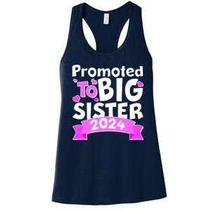 Cute Promoted To Big Sister 2024 Women's Racerback Tank