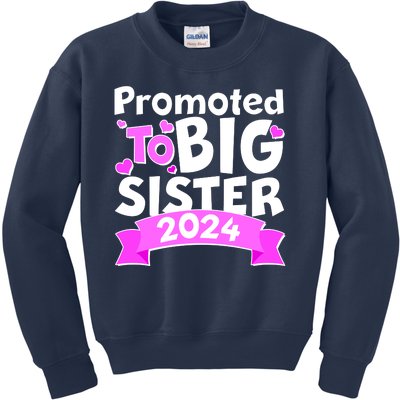 Cute Promoted To Big Sister 2024 Kids Sweatshirt