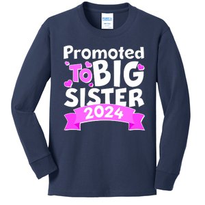 Cute Promoted To Big Sister 2024 Kids Long Sleeve Shirt