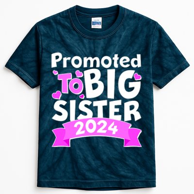 Cute Promoted To Big Sister 2024 Kids Tie-Dye T-Shirt