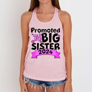 Cute Promoted To Big Sister 2024 Women's Knotted Racerback Tank