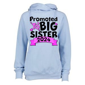 Cute Promoted To Big Sister 2024 Womens Funnel Neck Pullover Hood