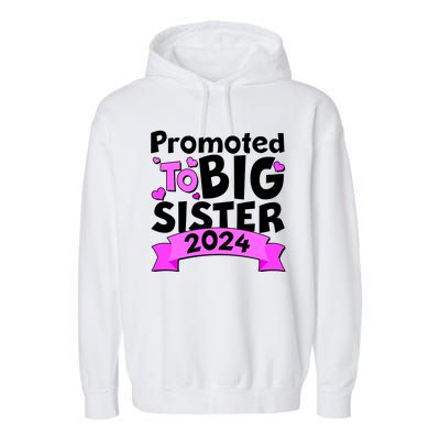 Cute Promoted To Big Sister 2024 Garment-Dyed Fleece Hoodie