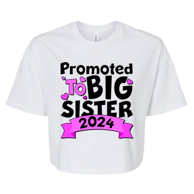 Cute Promoted To Big Sister 2024 Bella+Canvas Jersey Crop Tee