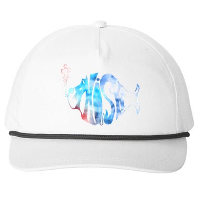 Colorful Phishjam Tiedye For Fisherman Fish Graphic Snapback Five-Panel Rope Hat