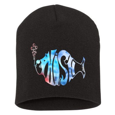 Colorful Phishjam Tiedye For Fisherman Fish Graphic Short Acrylic Beanie