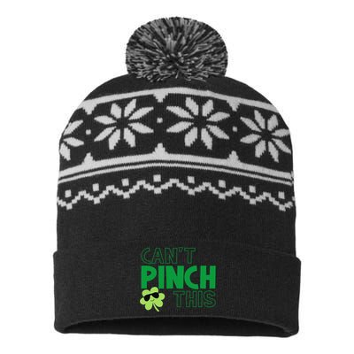 Can't Pinch This Funny Cute Saint St. Patrick's Day Shamrock USA-Made Snowflake Beanie