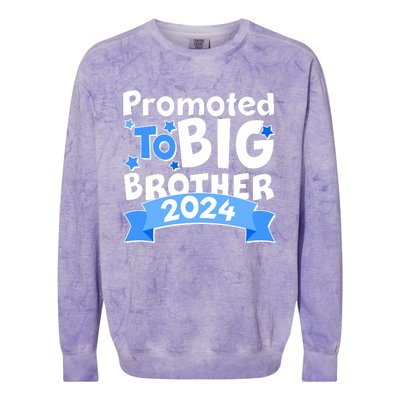 Cute Promoted To Big Brother 2024 Colorblast Crewneck Sweatshirt