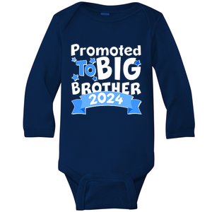 Cute Promoted To Big Brother 2024 Baby Long Sleeve Bodysuit