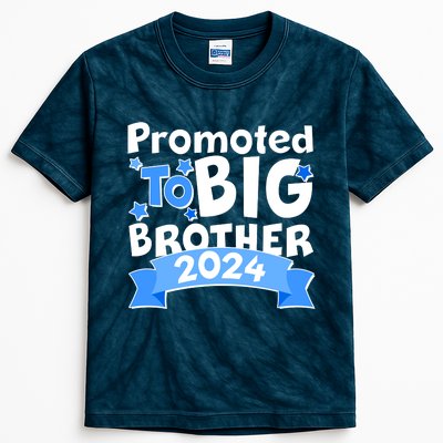 Cute Promoted To Big Brother 2024 Kids Tie-Dye T-Shirt