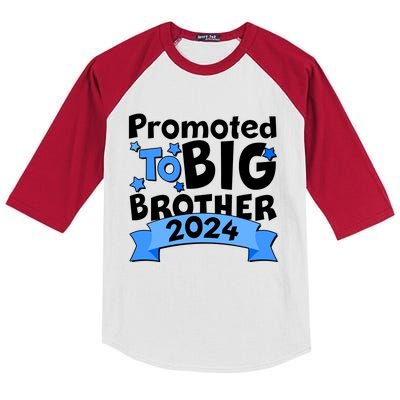 Cute Promoted To Big Brother 2024 Kids Colorblock Raglan Jersey