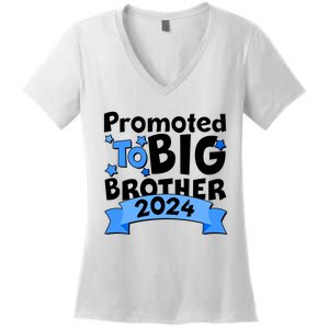 Cute Promoted To Big Brother 2024 Women's V-Neck T-Shirt