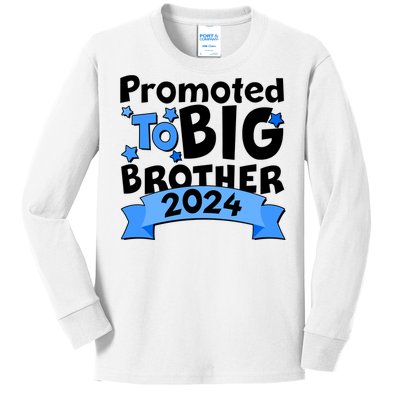 Cute Promoted To Big Brother 2024 Kids Long Sleeve Shirt