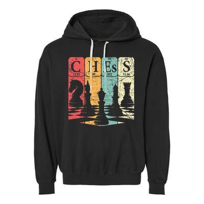 Chess Periodic Table Elements Nerd Chess Player Vintage Garment-Dyed Fleece Hoodie