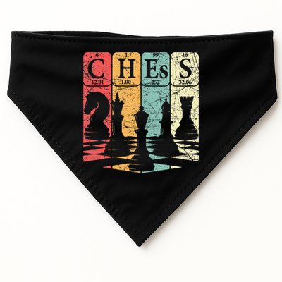 Chess Periodic Table Elements Nerd Chess Player Vintage USA-Made Doggie Bandana