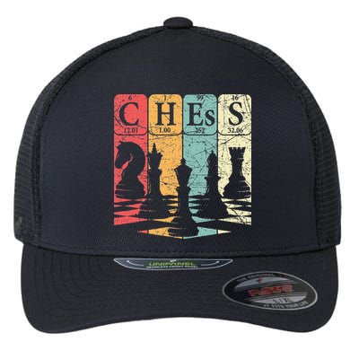 Chess Periodic Table Elements Nerd Chess Player Vintage Flexfit Unipanel Trucker Cap