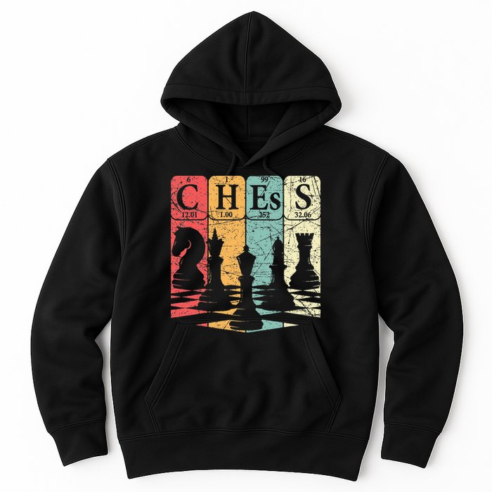 Chess Periodic Table Elements Nerd Chess Player Vintage Hoodie