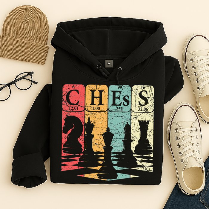Chess Periodic Table Elements Nerd Chess Player Vintage Hoodie