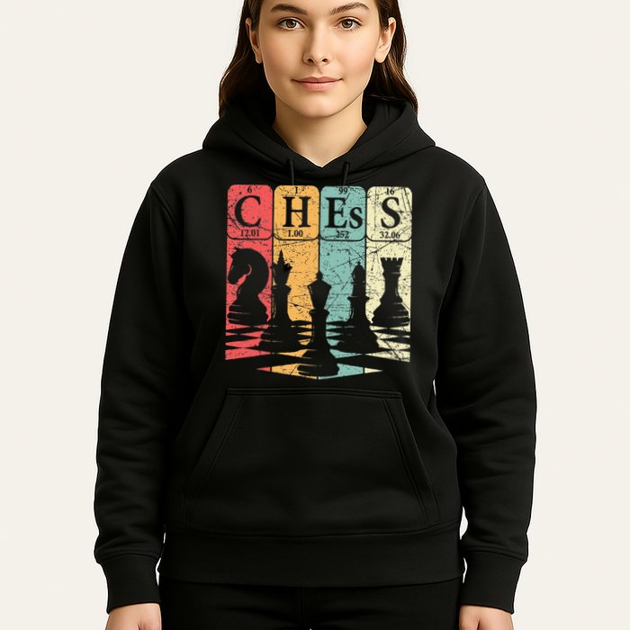 Chess Periodic Table Elements Nerd Chess Player Vintage Hoodie