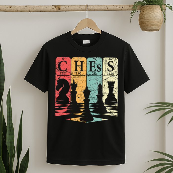 Chess Periodic Table Elements Nerd Chess Player Vintage T-Shirt