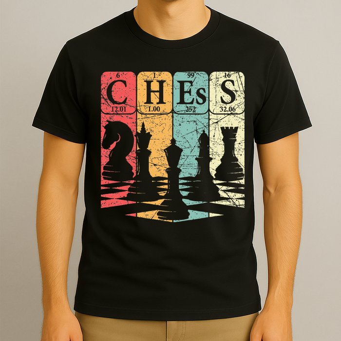 Chess Periodic Table Elements Nerd Chess Player Vintage T-Shirt