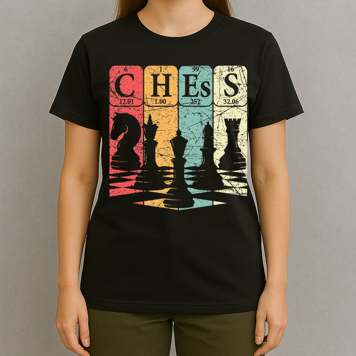 Chess Periodic Table Elements Nerd Chess Player Vintage T-Shirt