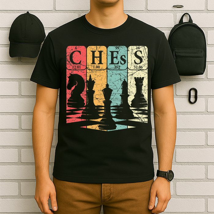 Chess Periodic Table Elements Nerd Chess Player Vintage T-Shirt