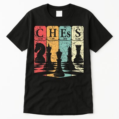 Chess Periodic Table Elements Nerd Chess Player Vintage Tall T-Shirt