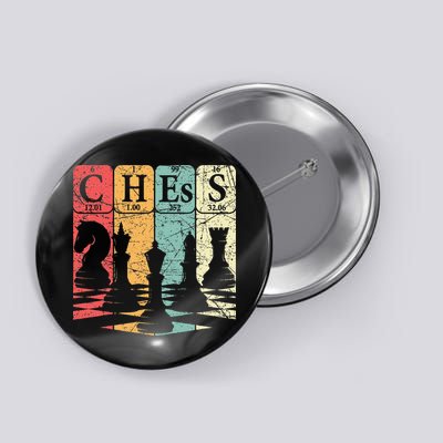 Chess Periodic Table Elements Nerd Chess Player Vintage Button