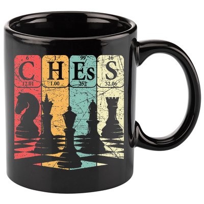 Chess Periodic Table Elements Nerd Chess Player Vintage 11oz C Handle Ceramic Mug