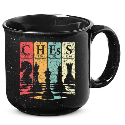 Chess Periodic Table Elements Nerd Chess Player Vintage 15oz Campfire Ceramic Mug