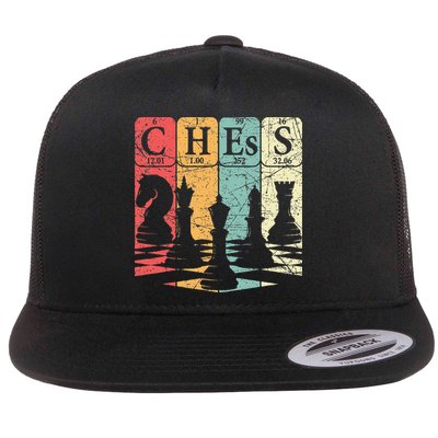 Chess Periodic Table Elements Nerd Chess Player Vintage Flatbill Hat