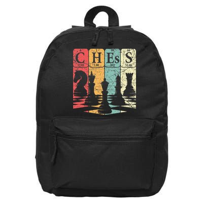 Chess Periodic Table Elements Nerd Chess Player Vintage 16 in Basic Backpack