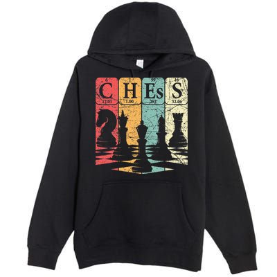 Chess Periodic Table Elements Nerd Chess Player Vintage Premium Pullover Hoodie