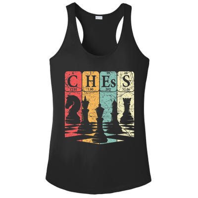 Chess Periodic Table Elements Nerd Chess Player Vintage Ladies PosiCharge Competitor Racerback Tank
