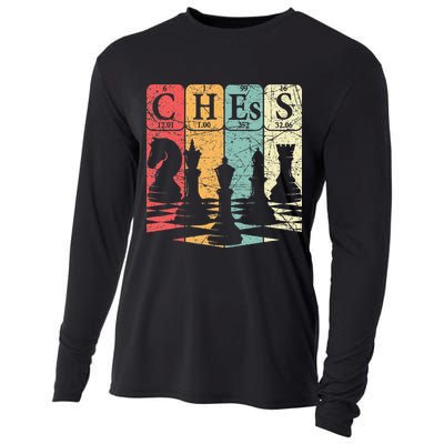 Chess Periodic Table Elements Nerd Chess Player Vintage Cooling Performance Long Sleeve Crew
